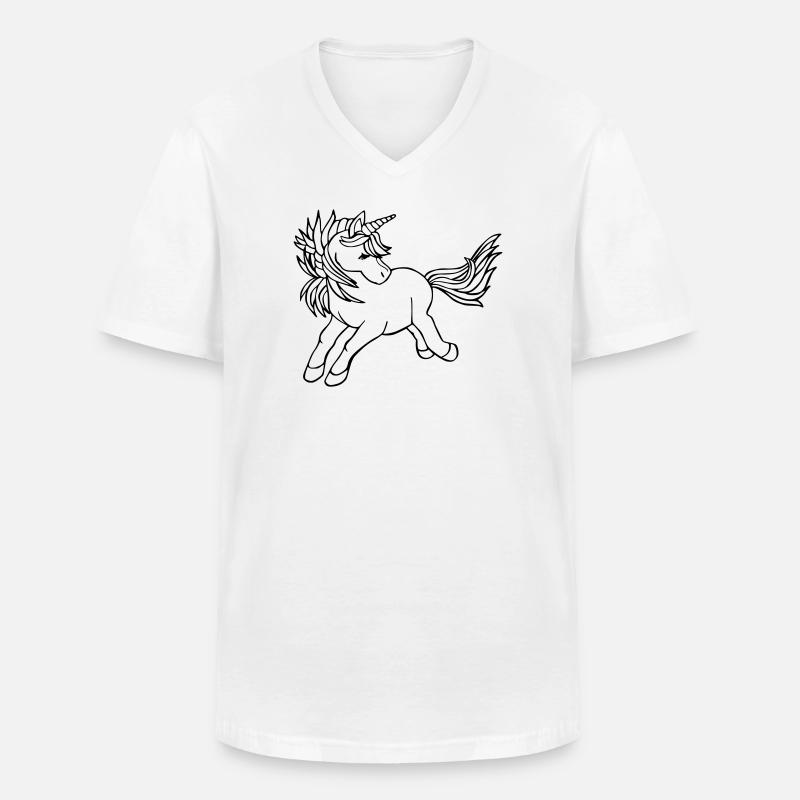 Einhorn Unicorn - Männer-T-Shirt mit V-Ausschnitt - Weiß