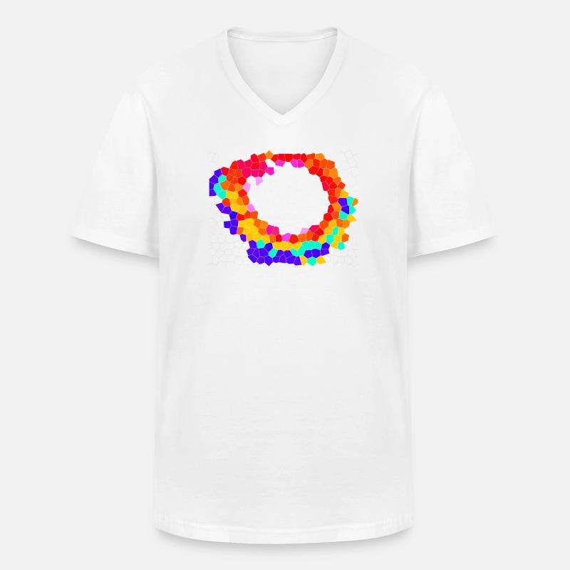Voronoi Mosaic Orbit - Männer-T-Shirt mit V-Ausschnitt - Weiß