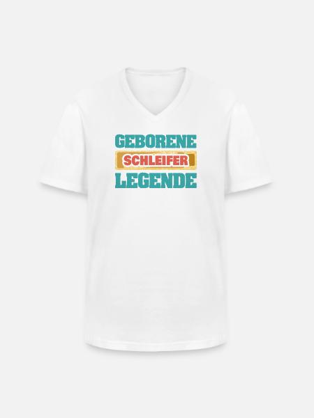 Legend Grinder - Men's V-Neck T-Shirt - white