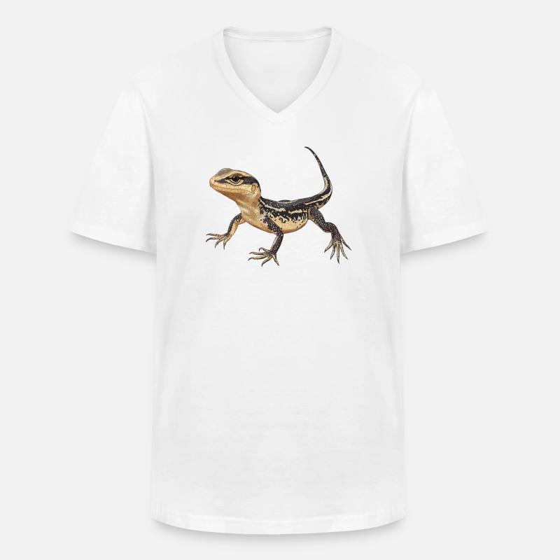 Eidechsen Eidechse - Männer-T-Shirt mit V-Ausschnitt - Weiß