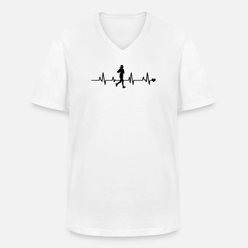 joggen - Männer-T-Shirt mit V-Ausschnitt - Weiß