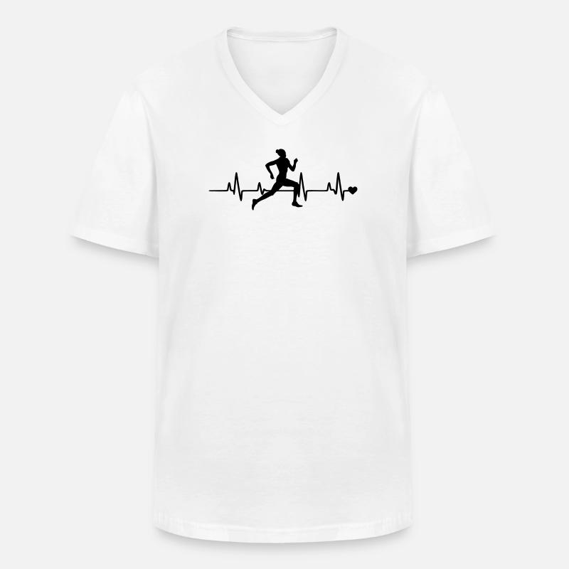 Laeuferin - Männer-T-Shirt mit V-Ausschnitt - Weiß
