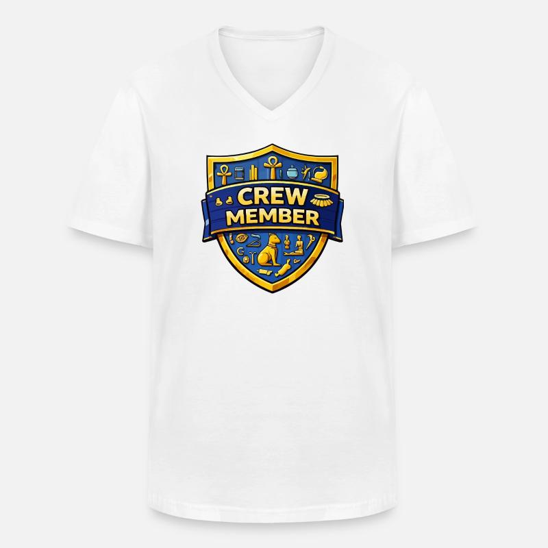 Crew Member Shield Emblem - Männer-T-Shirt mit V-Ausschnitt - Weiß