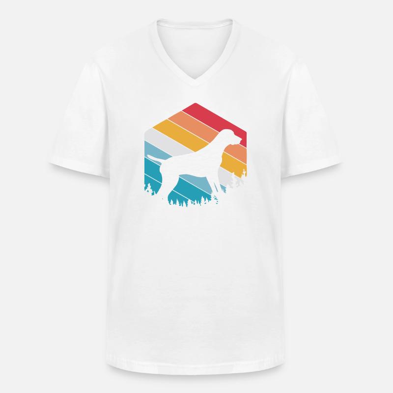 German Pointer Hund Deutsch Kurzhaar - Männer-T-Shirt mit V-Ausschnitt - Weiß
