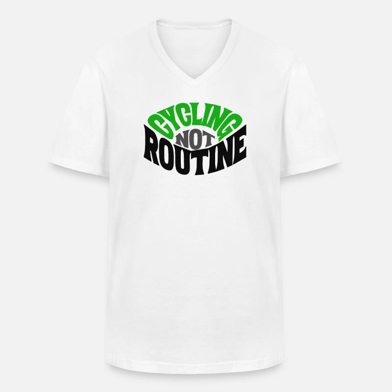 CYCLING ROUTINE - Männer-T-Shirt mit V-Ausschnitt - Weiß