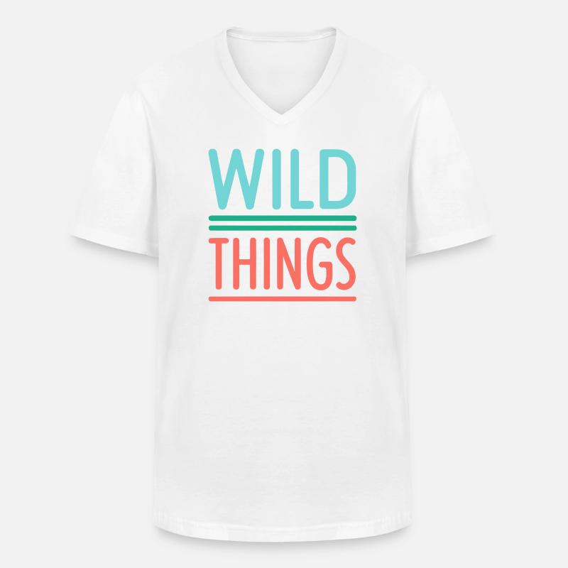 Wild Things Pastel Retro - Männer-T-Shirt mit V-Ausschnitt - Weiß