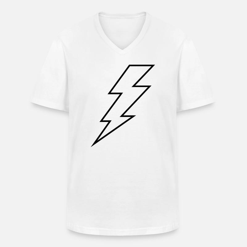 Blitz - Männer-T-Shirt mit V-Ausschnitt - Weiß