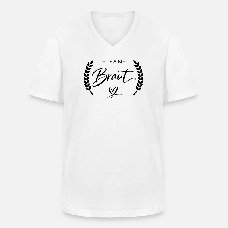 Team Braut - Männer-T-Shirt mit V-Ausschnitt - Weiß