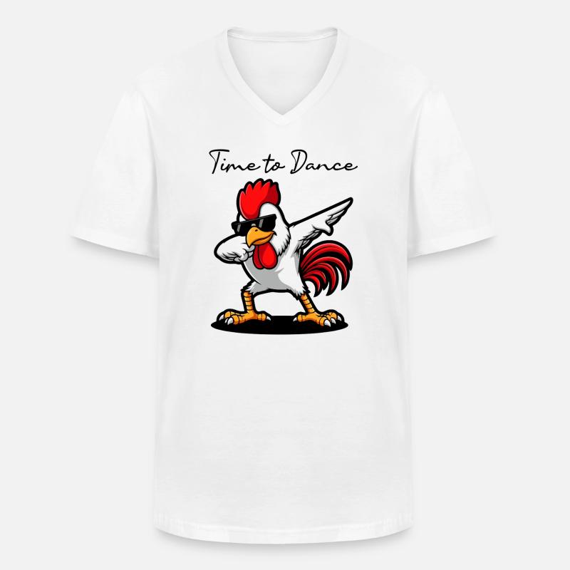 Städtischer Hahn mit dunkler Brille - Männer-T-Shirt mit V-Ausschnitt - Weiß