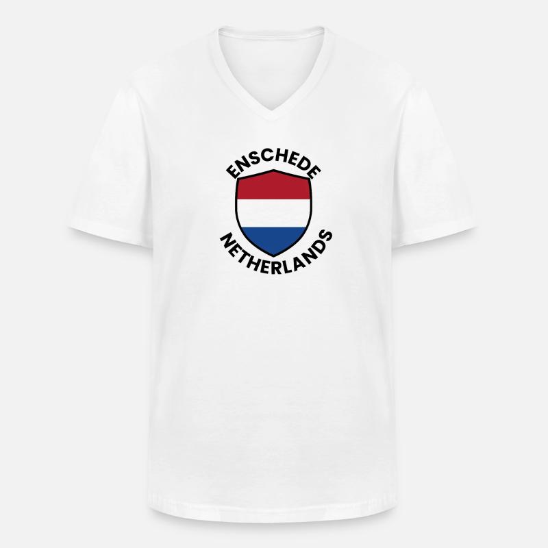 Flagge des niederländischen Schildemblems - Männer-T-Shirt mit V-Ausschnitt - Weiß