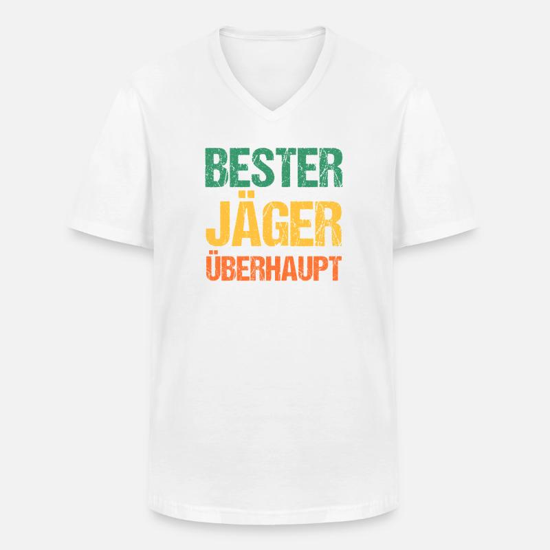 Jagd Jagen Waidmann Jäger - Männer-T-Shirt mit V-Ausschnitt - Weiß