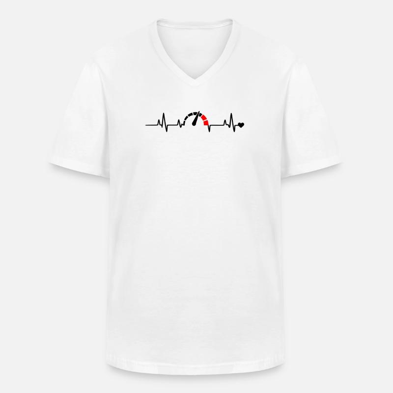 Red Segment Bow Logo Pattern - Men's V-Neck T-Shirt - white