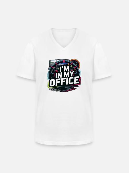 I'm in my office - Men's V-Neck T-Shirt - white