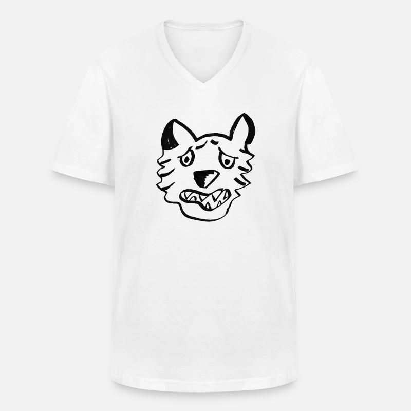 Black Wolf Graffiti-Linien - Männer-T-Shirt mit V-Ausschnitt - Weiß