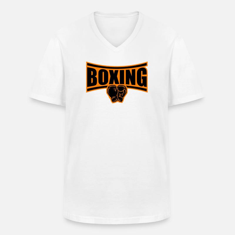 Boxing Boxen - Männer-T-Shirt mit V-Ausschnitt - Weiß