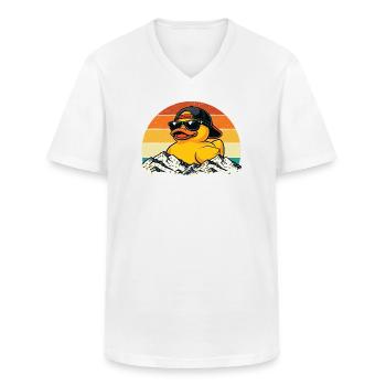 Canard en caoutchouc Amoureux du canard Canard Petit Canard - T-shirt col V Homme - blanc - Devant - AI Model Male 185 light (185cm)