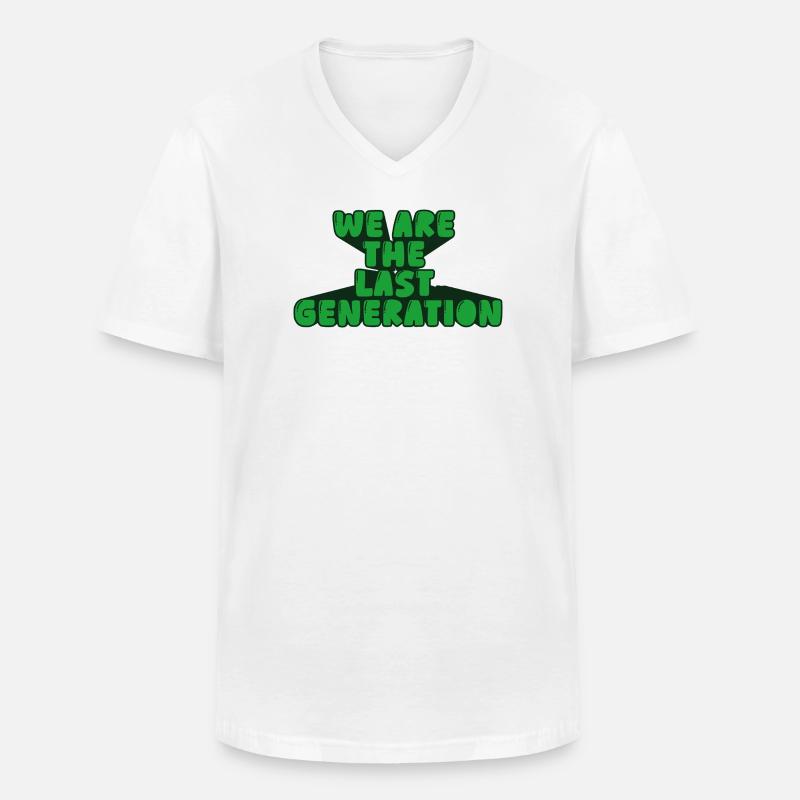 Wir sind die letzte Generation - Männer-T-Shirt mit V-Ausschnitt - Weiß
