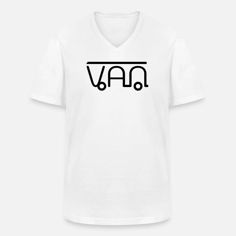 Van Camper Illustration aus Buchstaben - Männer-T-Shirt mit V-Ausschnitt - Weiß