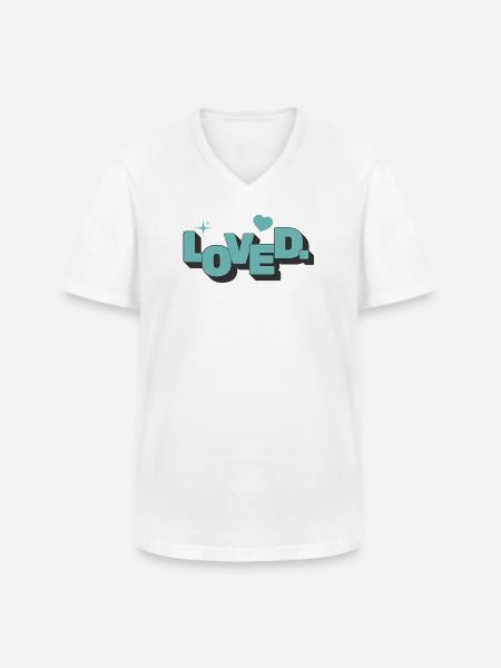Aimé 1 Jean 4:16 Foi chrétienne - T-shirt col V Homme - blanc