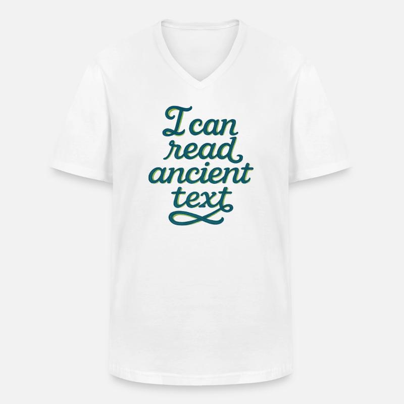 Ancient Script Tee - Men's V-Neck T-Shirt - white