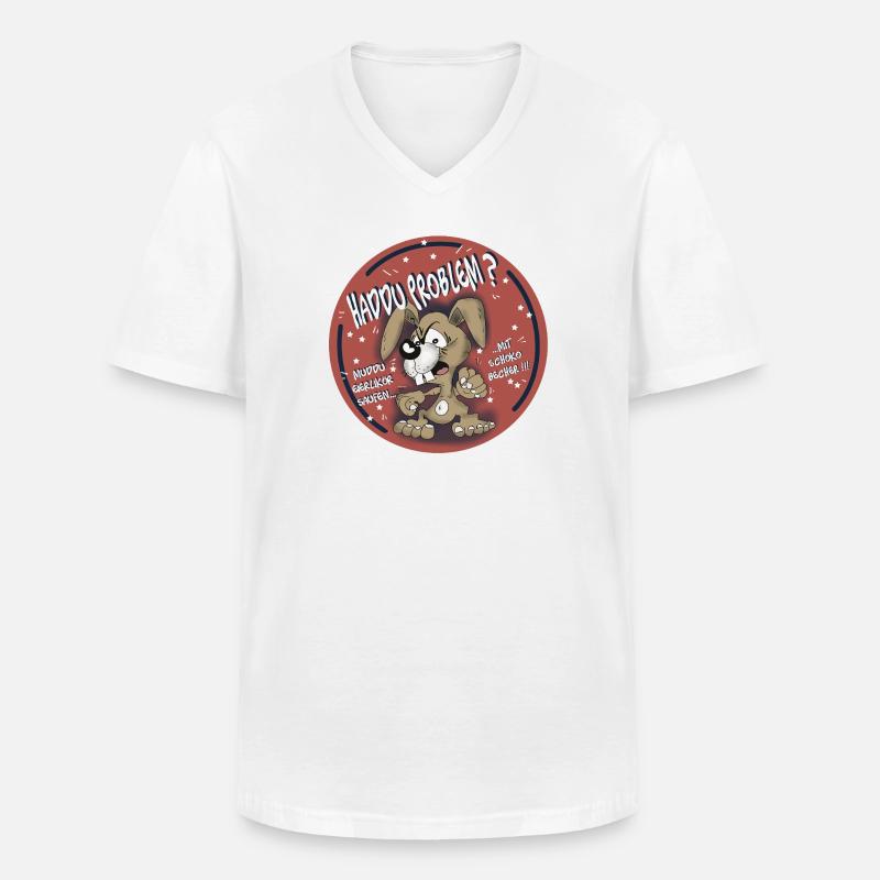 Haddu Problem - Männer-T-Shirt mit V-Ausschnitt - Weiß