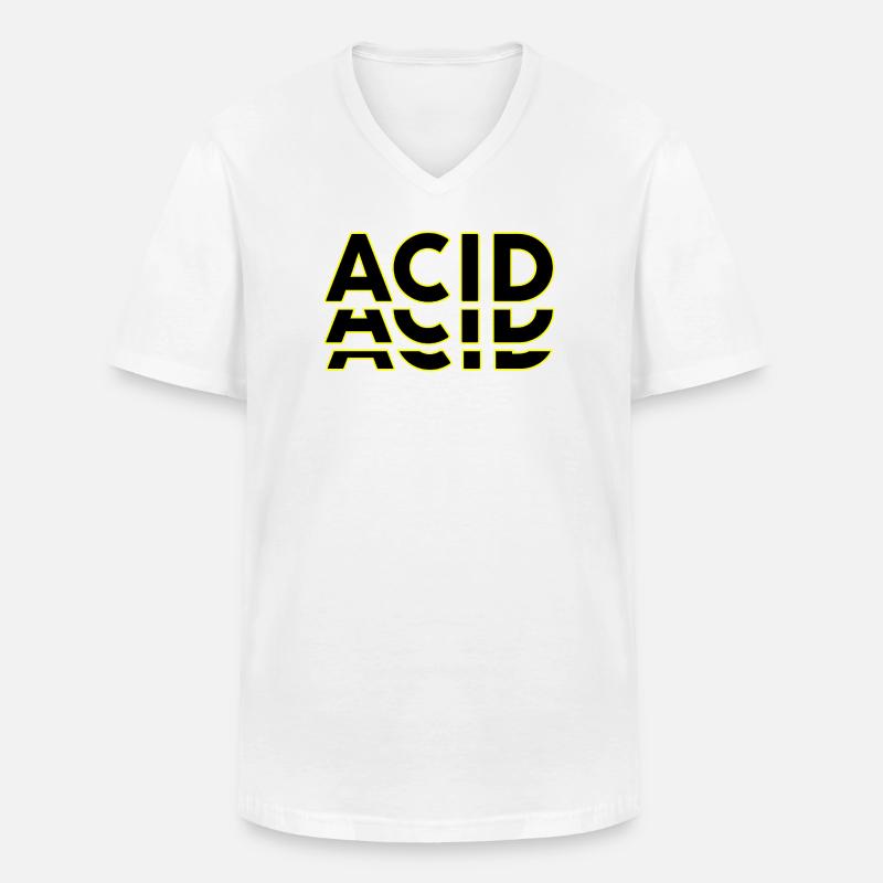 Acid Techno Amelie Harte Dunkle Beats - Männer-T-Shirt mit V-Ausschnitt - Weiß