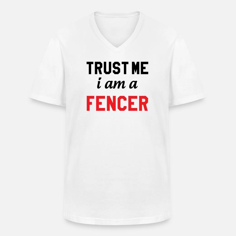 Glaub mir, ich bin Profi-Fechter - Männer-T-Shirt mit V-Ausschnitt - Weiß