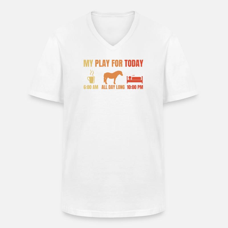 Kaffee Pferde Schlafen - Männer-T-Shirt mit V-Ausschnitt - Weiß
