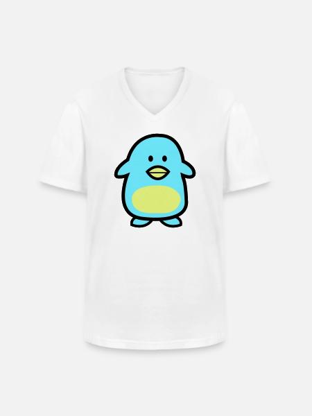 Penguin Comic - Men's V-Neck T-Shirt - white