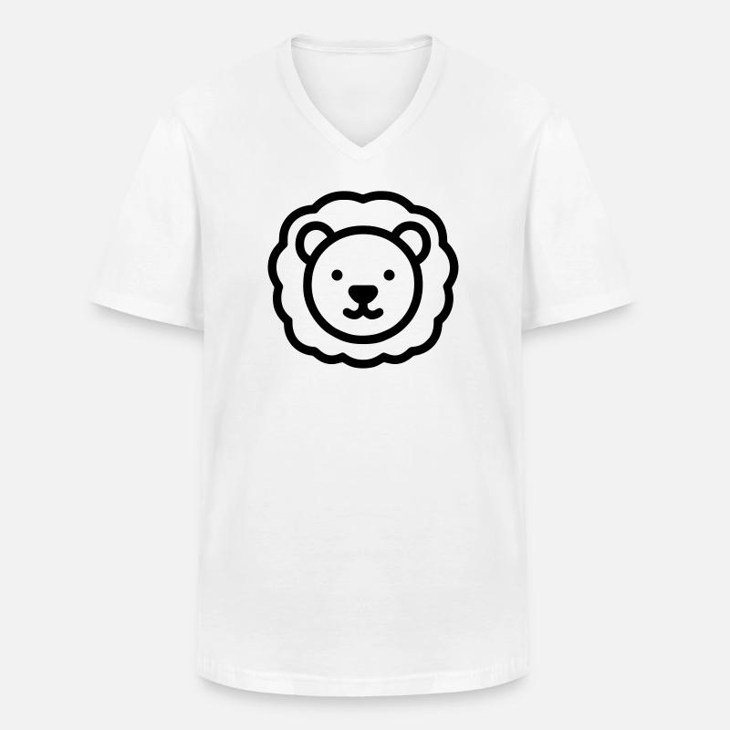 Löwe - Männer-T-Shirt mit V-Ausschnitt - Weiß