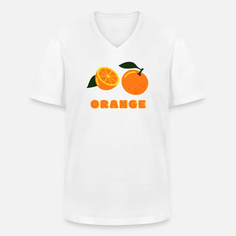 Orange Summer Vibes Fruit Design - Männer-T-Shirt mit V-Ausschnitt - Weiß