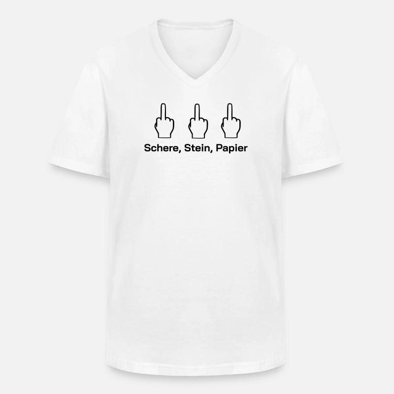 Schere Stein Papier - Männer-T-Shirt mit V-Ausschnitt - Weiß