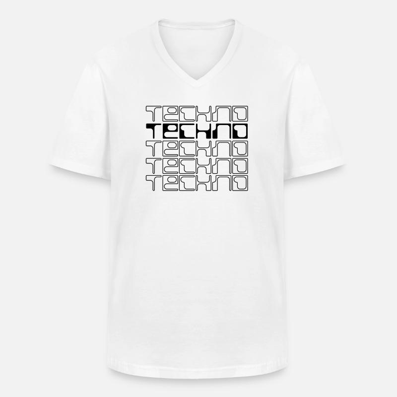 Techno-Musik geometrisches Logodesign - Männer-T-Shirt mit V-Ausschnitt - Weiß