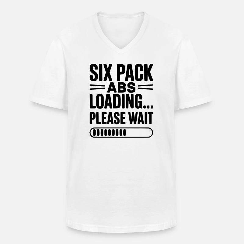 Sixpack Abs lädt... Bitte warten Sie - Männer-T-Shirt mit V-Ausschnitt - Weiß