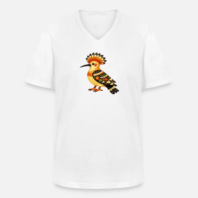 Farbenfroher Dudek im Volksstil - Männer-T-Shirt mit V-Ausschnitt - Weiß