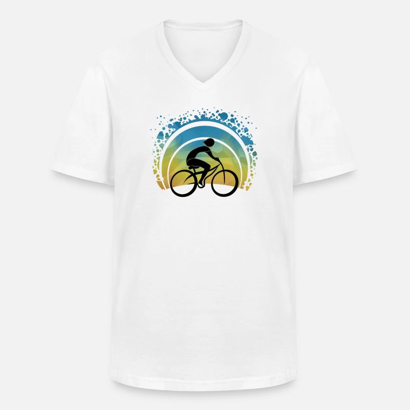 Ciclista - Maglietta da uomo classica con scollo a V - bianco