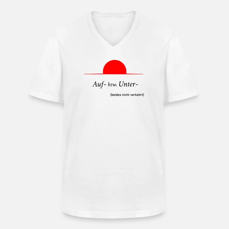 Auf oder Unter - Männer-T-Shirt mit V-Ausschnitt - Weiß