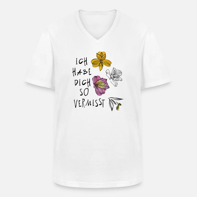 Ich habe dich so vermisst - Männer-T-Shirt mit V-Ausschnitt - Weiß