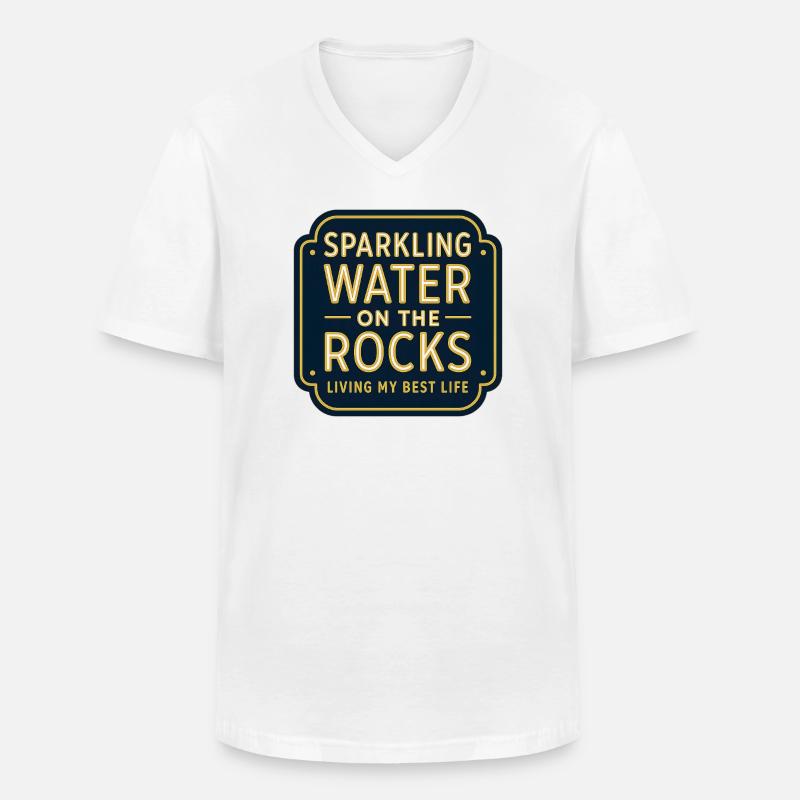 Sparklendes Wasser auf Felsen Neon - Männer-T-Shirt mit V-Ausschnitt - Weiß