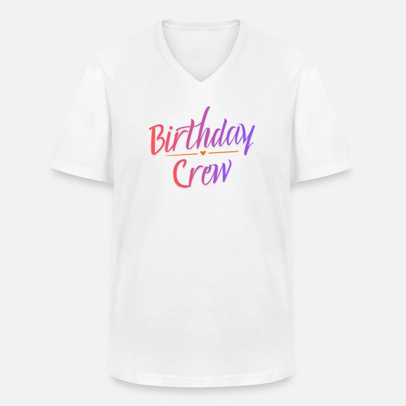 Birthday Crew - Männer-T-Shirt mit V-Ausschnitt - Weiß