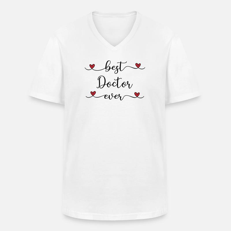 bester Arzt der Welt  - Männer-T-Shirt mit V-Ausschnitt - Weiß
