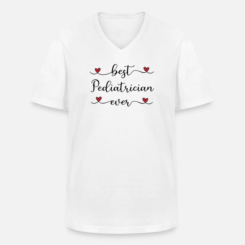 bester Kinderarzt der Welt - Männer-T-Shirt mit V-Ausschnitt - Weiß