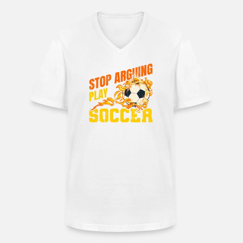 Fußball Witziger Spruch - Männer-T-Shirt mit V-Ausschnitt - Weiß