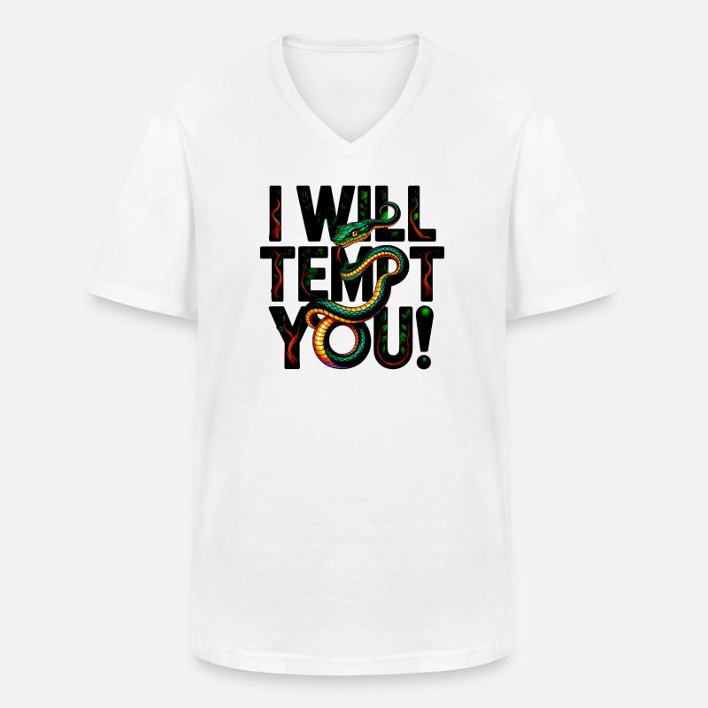 Die Versucherschlange - Männer-T-Shirt mit V-Ausschnitt - Weiß