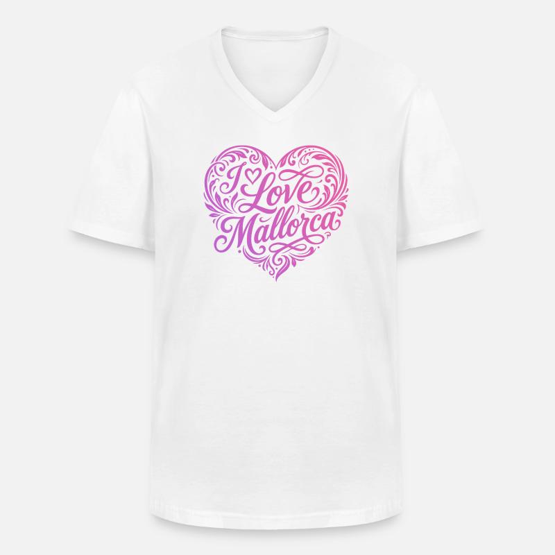 Ich Liebe Mallorca - Männer-T-Shirt mit V-Ausschnitt - Weiß