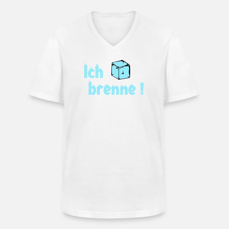 Ich brenne - Männer-T-Shirt mit V-Ausschnitt - Weiß