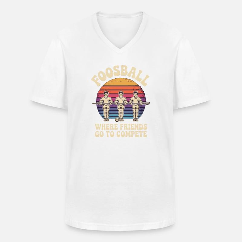 Tischfußball Evolution Lustiges Kickern Foosball - Männer-T-Shirt mit V-Ausschnitt - Weiß