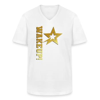 Wakeup Gold Star Édition Édition Limitée - T-shirt col V Homme - blanc - Devant - AI Model Male 185 light (185cm)