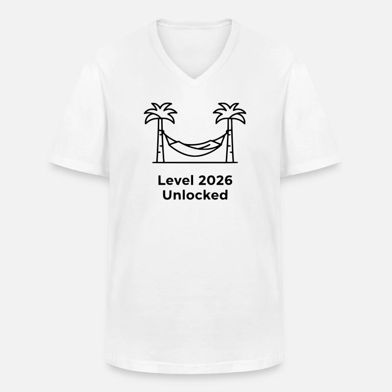  Level 2026 Unlocked Hängematte - Männer-T-Shirt mit V-Ausschnitt - Weiß