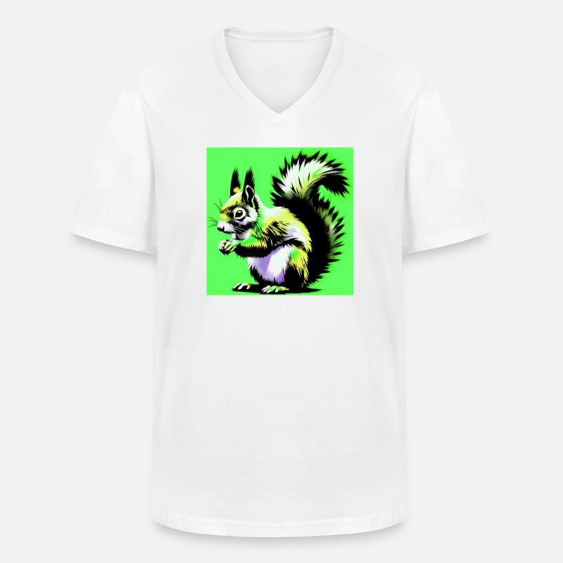 Eichhörnchen - Männer-T-Shirt mit V-Ausschnitt - Weiß